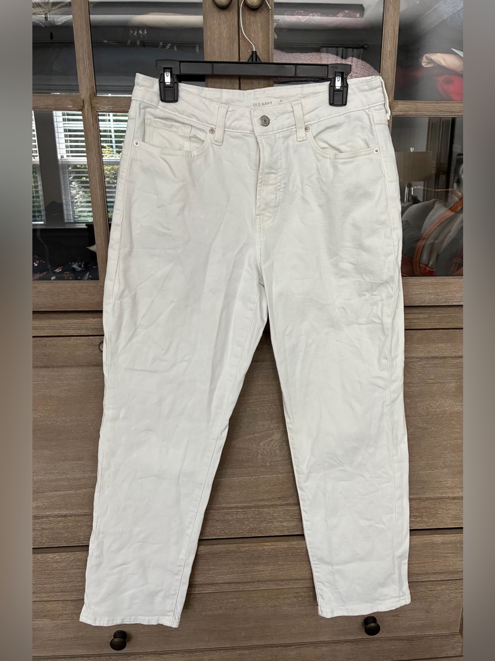 Old Navy High Rise Curvy OG Straight Jeans in White